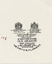 Load image into Gallery viewer, Johnson Brothers - Old Granite Ironstone Dinner Plate - Hearts &amp; Flowers
