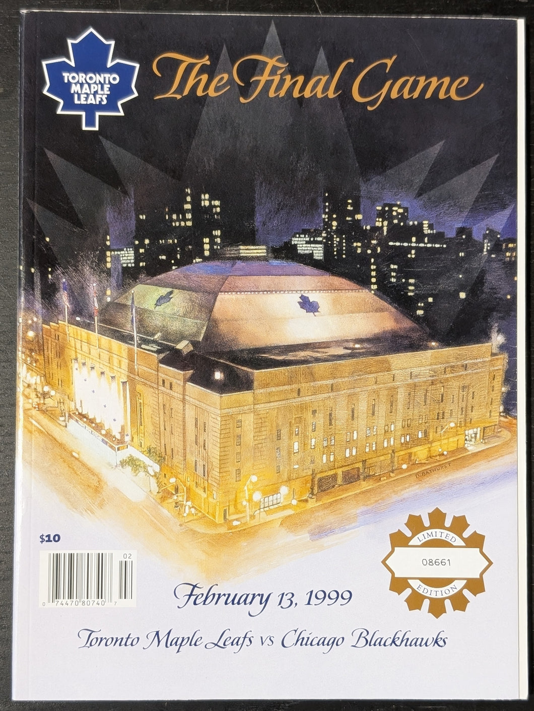 1999 Toronto Maple Leafs vs Blackhawks The Final Game Program Limited 08661