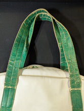 Load image into Gallery viewer, Vintage 1970&#39;s Adidas Smith vs. Nastase Tennis Gym Bag - White &amp; Green
