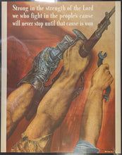 Load image into Gallery viewer, Original WWII Propaganda Poster - Strong In The Strength Of The Lord - 28x22
