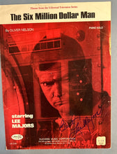 Load image into Gallery viewer, Lee Majors Autographed Six Million Dollar Man Sheet Music Piano Solo JSA Auth
