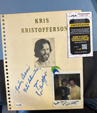 Load image into Gallery viewer, Kris Kristofferson Signed Album Page w/ Photo &amp; 2 Autographs JSA CM27259
