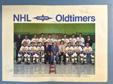 Load image into Gallery viewer, NHL Oldtimers Game Signed sheet - Andy Bathgate, Dean Prentice, Bob Wall
