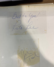 Load image into Gallery viewer, Ruta Lee &amp; John Tesh Signed Index card Autograph Lot on Cut Paper
