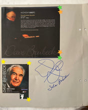Load image into Gallery viewer, Dave Brubeck Autographed Signed Scrapbook Page Massey Hall Concert Program
