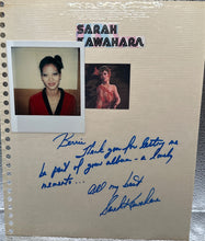 Load image into Gallery viewer, Sarah Kawahara Autographed Signed Scrapbook Page With Type-1 Polaroid photo
