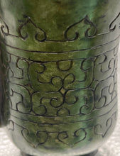 Load image into Gallery viewer, Old Chinese Dynasty 4.5” Tall Green Jade Carving Cann Goblet
