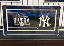 Load image into Gallery viewer, 44” x 35” Mariano Rivera Yankees Autographed Home Jersey in Redwood Frame
