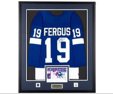 Load image into Gallery viewer, #19 Tom Fergus Autographed &amp; Framed Jersey from the Toronto Maple Leafs
