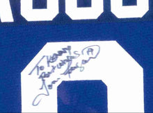 Load image into Gallery viewer, #19 Tom Fergus Autographed &amp; Framed Jersey from the Toronto Maple Leafs

