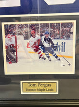 Load image into Gallery viewer, #19 Tom Fergus Autographed &amp; Framed Jersey from the Toronto Maple Leafs
