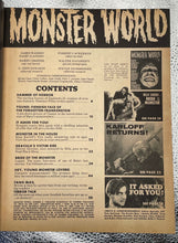 Load image into Gallery viewer, Monster World Magazine #5 Oct 1965 Warren Karloff Lugosi Hammer Films
