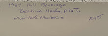 Load image into Gallery viewer, 1937 Bee Hive Hockey Photo Bill Beveridge Montreal Maroons Facsimile Auto
