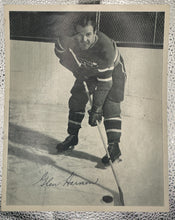 Load image into Gallery viewer, 1945-54 Quaker Oats Blue Tint Photo Glen Harmon Montreal Canadiens 8x10
