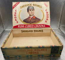 Load image into Gallery viewer, Antique 1930s Sherlock Holmes Crooks Cigar Box Factory No. 3 1st Dist. PA Empty
