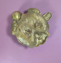 Load image into Gallery viewer, Vintage Art Nouveau Brass Bulldog Head Ashtray - Cigar &amp; Cigarette Rest

