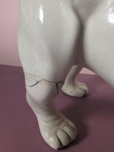 Load image into Gallery viewer, Vintage White Ceramic English Bulldog Figurine Dog Statue with Brown Collar
