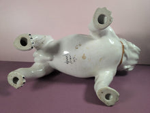 Load image into Gallery viewer, Vintage White Ceramic English Bulldog Figurine Dog Statue with Brown Collar
