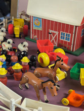Load image into Gallery viewer, Vintage Fisher-Price Play Family Farm 915 Lot w/ Barn, Silo &amp; Figures
