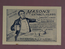Load image into Gallery viewer, Antique Mason's Extract of Herbs Botanic Beer Advertising Trade Card
