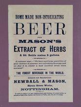 Load image into Gallery viewer, Antique Mason's Extract of Herbs Botanic Beer Advertising Trade Card
