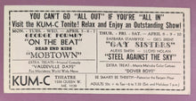 Load image into Gallery viewer, 1943 Kum-C Theatre Movie Schedule Ad Card Toronto - George Formby Gay Sisters

