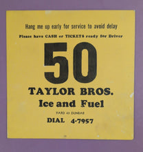 Load image into Gallery viewer, 1910-1920 Taylor Bros. Ice &amp; Fuel Delivery Order Cards 25 &amp; 50 Dunbar, ON
