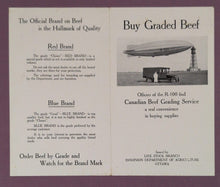 Load image into Gallery viewer, Vintage 1930 Canadian Beef Grading Brochure ft. R-100 Airship Zeppelin
