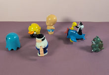 Load image into Gallery viewer, Lot of 7 Vintage Miniature Wind-Up Toys Pac-Man, Looney Tunes, Godzilla
