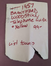 Load image into Gallery viewer, 1957 Brantford Woodstock Ingersoll Paris Bell Telephone Guide + Yellow Pages
