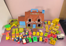 Load image into Gallery viewer, Vintage 1980s Fisher-Price Little People #952 House Lot w/ Figures &amp; Accessories
