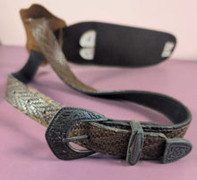 Load image into Gallery viewer, Vintage Novelty Toy Holster Belt White Black Gold Red Gem Mid-Century
