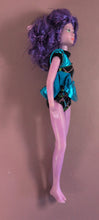 Load image into Gallery viewer, Vintage Hasbro Style Fashion Doll Purple Hair Metallic Teal Pink Outfit 1980s
