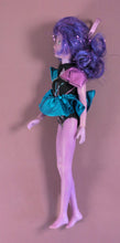 Load image into Gallery viewer, Vintage Hasbro Style Fashion Doll Purple Hair Metallic Teal Pink Outfit 1980s
