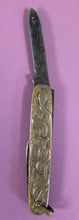 Load image into Gallery viewer, Vintage 1940 Japanese Brass Ornate Dragon Multi-Tool Folding Pocket Knife
