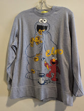 Load image into Gallery viewer, Vintage Henson Sesame Street Cookie Monster &amp; Elmo Painter Sweatshirt Gray M
