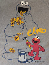 Load image into Gallery viewer, Vintage Henson Sesame Street Cookie Monster &amp; Elmo Painter Sweatshirt Gray M
