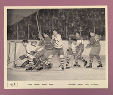 Load image into Gallery viewer, 1951 Quaker Oats Hockey Photo Series A #1 Meeker Leafs vs Canadiens
