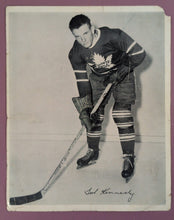 Load image into Gallery viewer, Vintage 1945-54 Quaker Oats Ted Kennedy Toronto Maple Leafs Blue Tint Photo RARE
