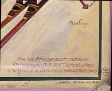 Load image into Gallery viewer, c.1905 Georges Riom Chamonix Mont-Blanc PLM Sports D'Hiver Ski Poster

