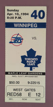 Load image into Gallery viewer, 1994 NHL Winnipeg Jets vs Toronto Maple Leafs Conference Final Ticket Stub
