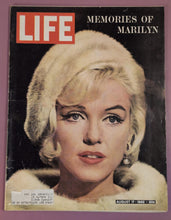 Load image into Gallery viewer, LIFE Magazine - Memories of Marilyn Monroe Cover - August 17, 1962
