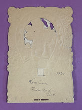 Load image into Gallery viewer, Antique 1927 German Die-Cut Pop-Up Valentine Card Girl Dove Flowers
