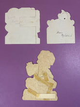 Load image into Gallery viewer, Lot of 3 Vintage 1920s Die-Cut Mechanical Valentine's Day Cards Artist &amp; Girl
