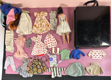 Load image into Gallery viewer, Vintage 1960s Ponytail Barbie Doll w/ Black Vinyl Case &amp; Large Clothes Lot
