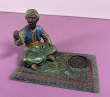 Load image into Gallery viewer, Viennese Cold Painted Bronze Orientalist Figurine on Rug Ashtray
