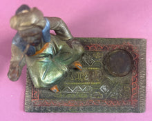 Load image into Gallery viewer, Viennese Cold Painted Bronze Orientalist Figurine on Rug Ashtray
