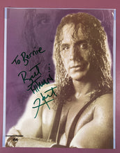 Load image into Gallery viewer, Bret 'The Hitman' Hart Autographed 'To Bernie' Sabre Photo Print Card 64
