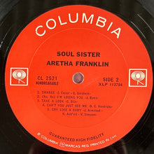 Load image into Gallery viewer, Aretha Franklin - Soul Sister Vinyl LP Record Columbia CL 2521 Mono (1966)
