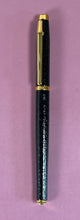 Load image into Gallery viewer, Vintage Elysée Black Snakeskin Pattern Ballpoint Pen Gold Trim in Box
